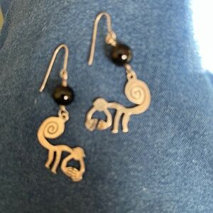 Artisan monkey earrings
